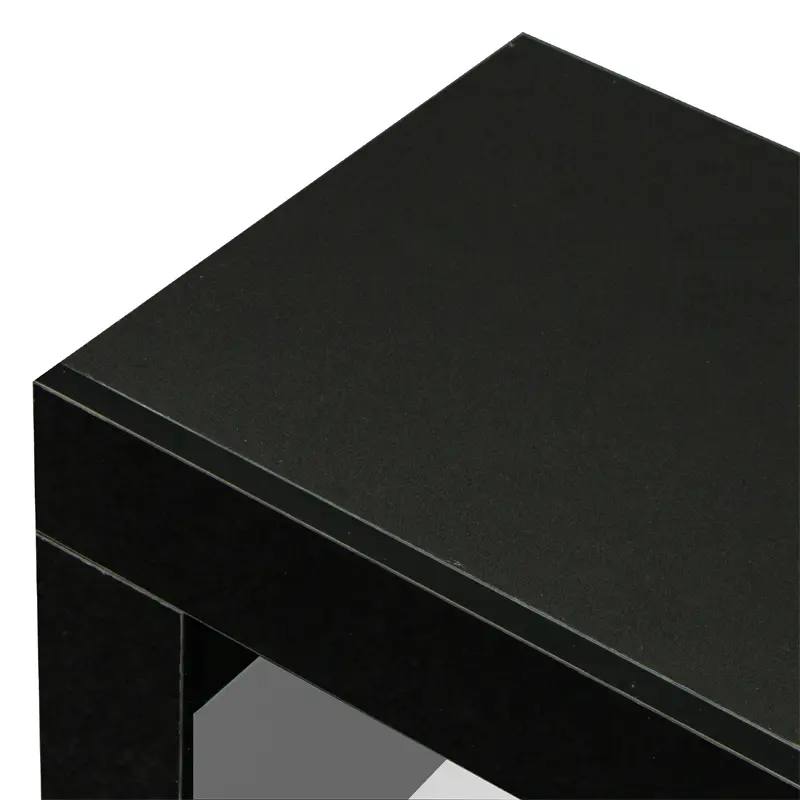 Living Room Furniture TV Stand Cabinet with 2 Drawers & 2 open shelves,20-color RGB LED lights with remote, Black color