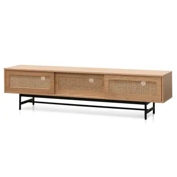 New Design Modern TV Stand Luxury TV Cabinet with 3 Doors Rattan Living Room Cabinet