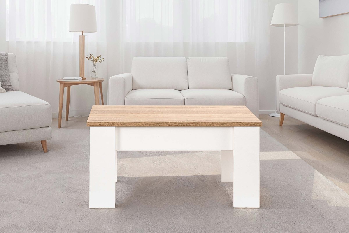 New Oak and White Lift-Top Coffee Table Hits the Market