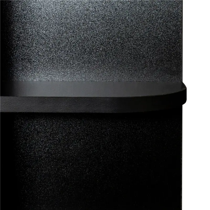 Black modern minimalist vanity, solid metal frame construction, large storage space, 10 LED lights illuminate makeup mirror, adjustable brightness