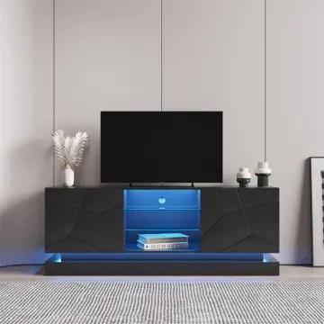 U-Can Modern, Stylish Functional TV stand with Color Changing LED Lights, Universal Entertainment...