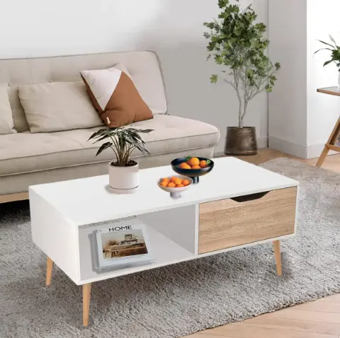 White Coffee tables with big enough drawe