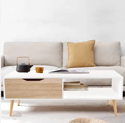 White Coffee tables with big enough drawe