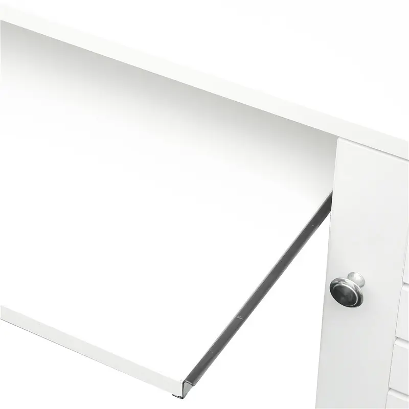 Home & Office Computer Desk with Hutch, Antiqued White finish