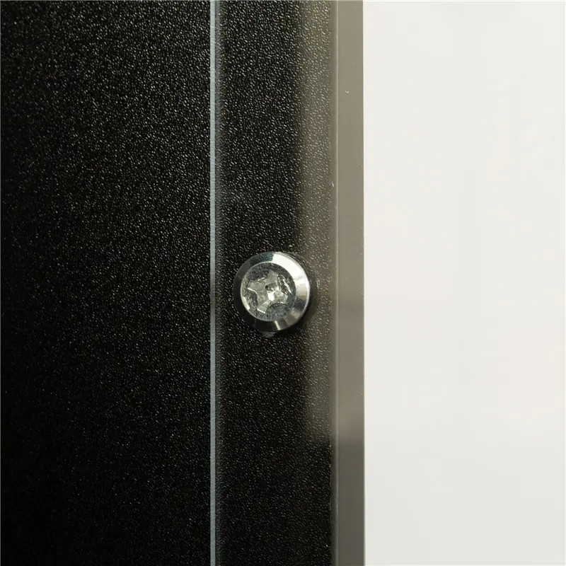 Side cabinet with aluminum strip lamp, for living room, storage shelves, black color