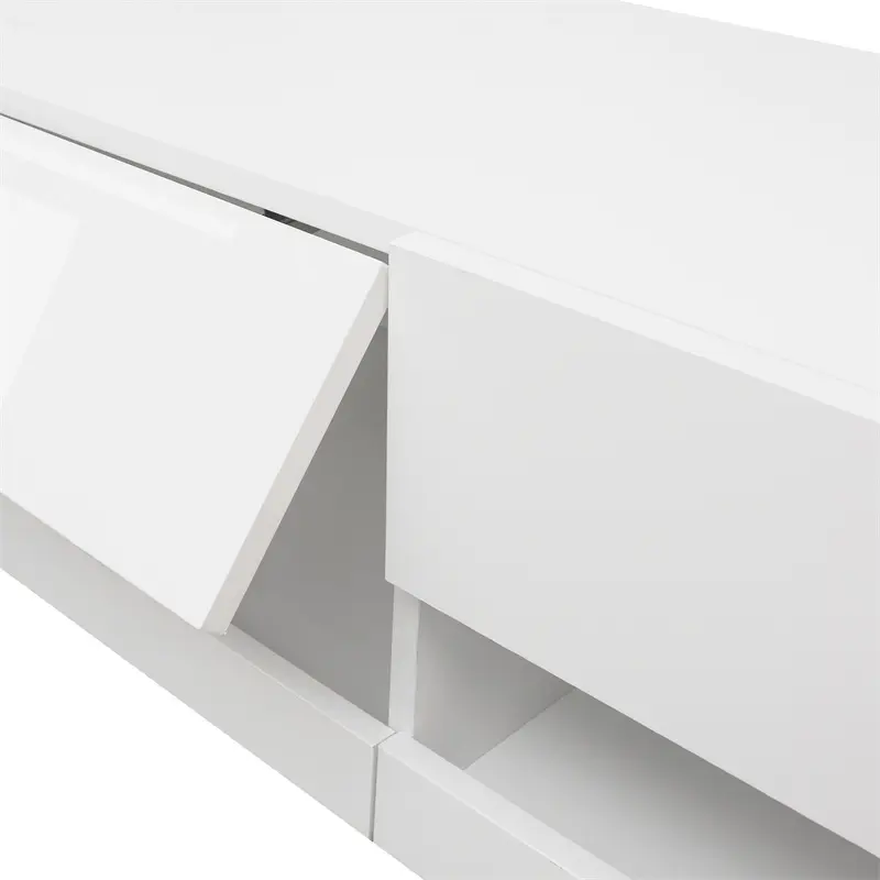 180 Wall Mounted Floating 80" TV Stand with 20 Color LEDs White color