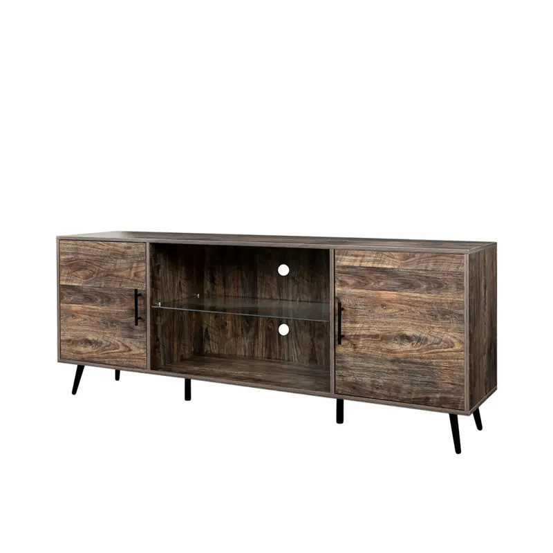 TV Stand Mid-Century Wood Modern Entertainment Center Adjustable Storage Cabinet TV Console for Living Room