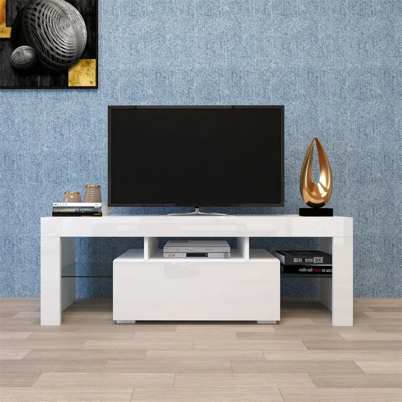 Entertainment TV Stand, Large TV Stand TV Base Stand with LED Light TV Cabinet