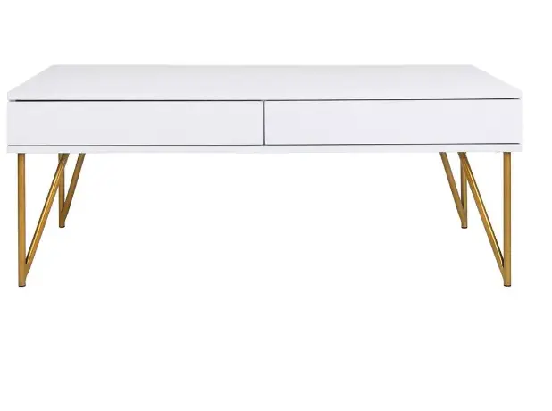 Coffee tables with alloy legs and drawer