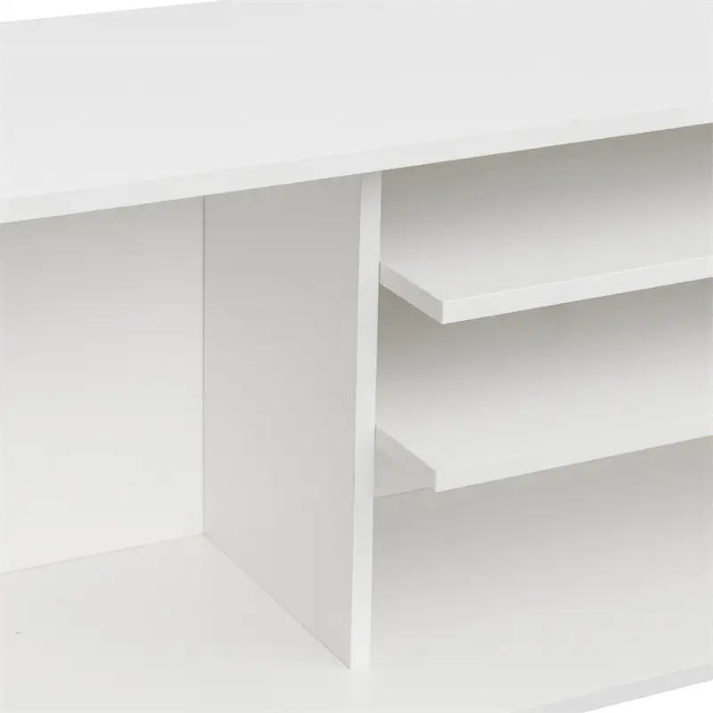 TV Stand Use in Living Room Furniture with 1 storage and 2 shelves Cabinet, high quality particle board, White color